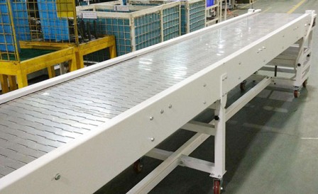 客戶推薦不銹鋼鏈板輸送機廠家，不銹鋼板鏈輸送線，鍍鋅鏈板輸送機